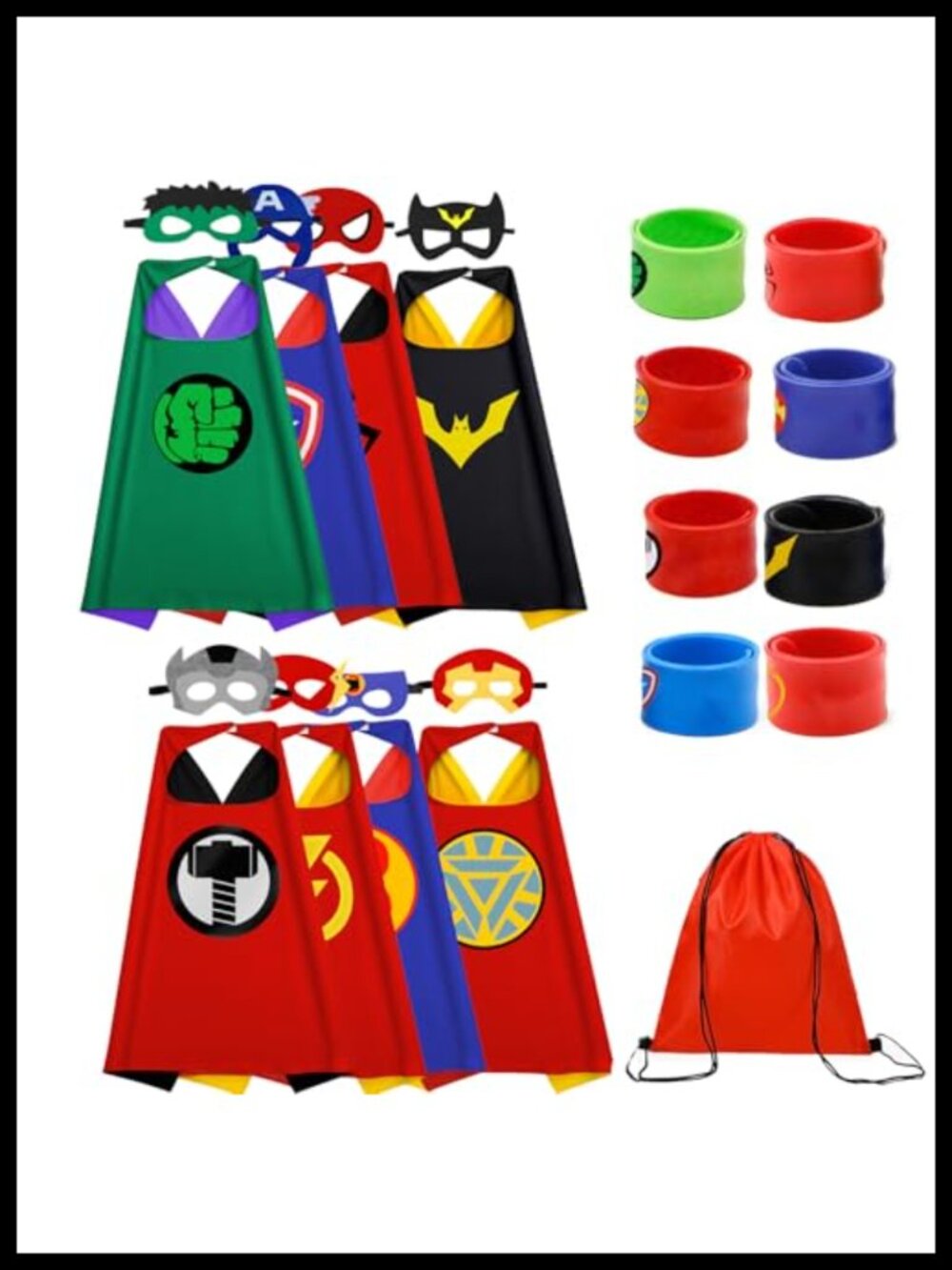 Kids Satin Cape and Wristbands Set Costume Dress Up Pretend Play 3-12 Years